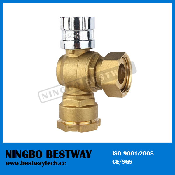Brass Angle Lockable Ball Valve for Water Meter